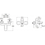 Roca Cala C1: 1+3+4 龍頭套裝 (面盆龍頭+掛牆式浴缸龍頭+花灑套裝)
